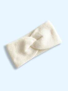 1pc Women's Solid Color Double-Layer Thick Knitted Criss-Cross Headband, Warm Lining Thick Headband Suitable For Sports, Winter, Elastic Hair Accessories For Women And Girls Women Bandanas Winter Head Scarf Women Hair Bands