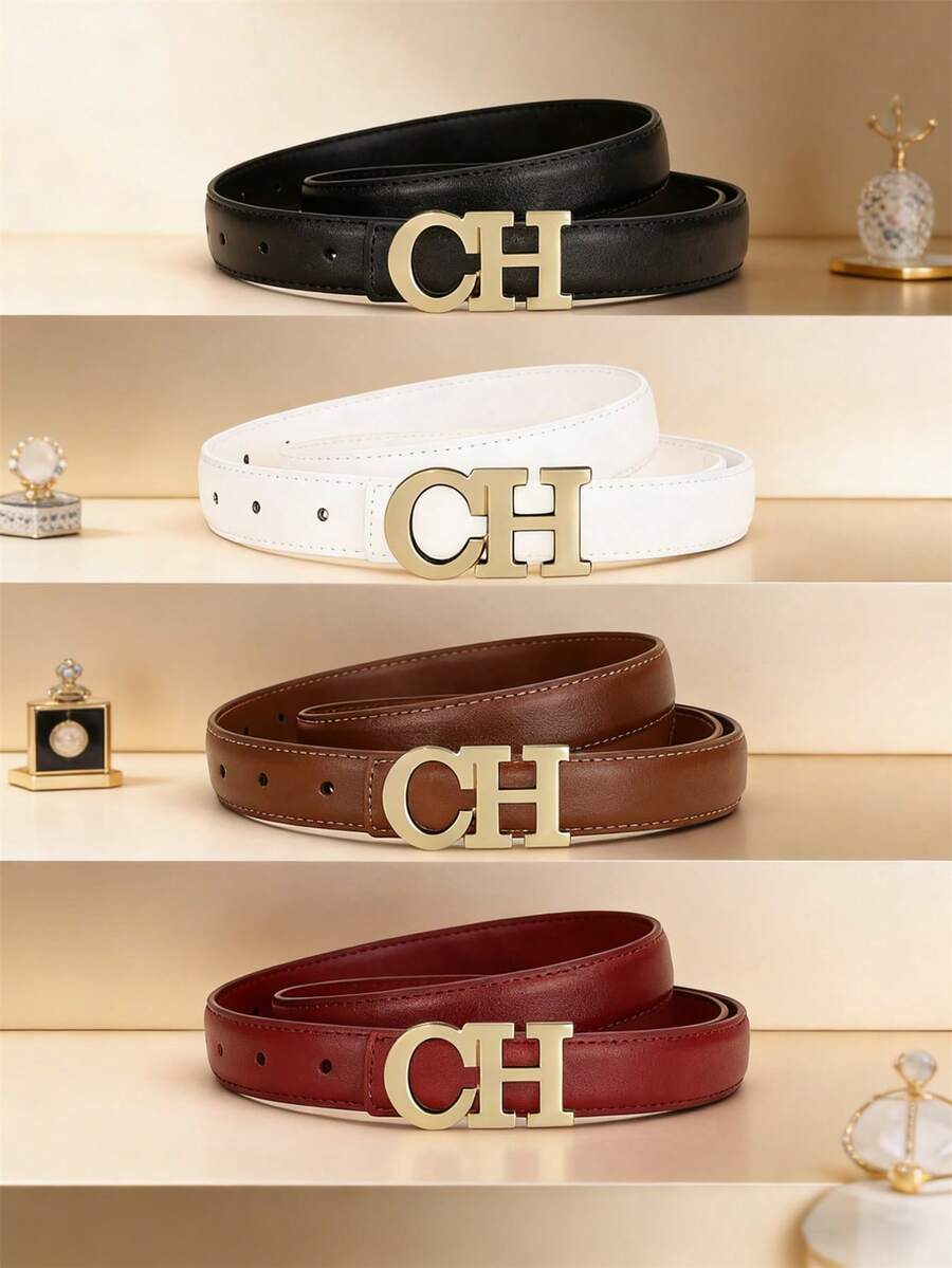 这款新款女士腰带采用字母合金扣，设计时尚独特，适合日常穿着、休闲场合、派对以及作为礼物。 - 彩色 - 查看 1