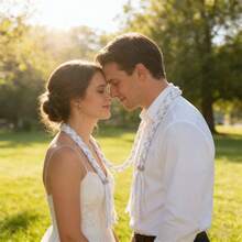 Wedding Handfasting Cord Elegant Lace Ribbon Lasso Rope Traditional Lazo Cord For Ceremony Party - trắng - Xem 5