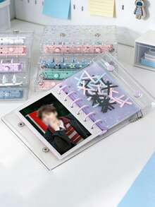 A7透明活页夹，DIY活页笔记本，封口贴，可爱贴纸，贴纸笔记本，贴纸书，贴纸书架，贴纸书替换装，透明贴纸活页夹，透明贴纸书，DIY活页笔记本套装，文具，学习用品，返校用品，照片收纳袋，相册，预算计划本，日记本，笔记本，办公用品