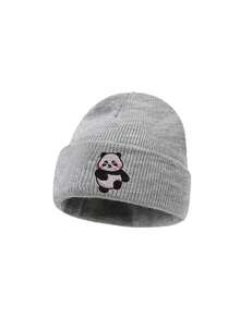 1 pieza Gorro de bebé de punto lindo para niños, sombrero de punto informal con diseño de panda de dibujos animados para niño o niña, accesorios de fotografía, 1-2 años - Multicolor - Ver 8