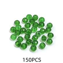 50-200颗闪亮奥地利水晶珠和绿色玻璃珠,时尚经典百搭手工饰品DIY珠子,隔珠,适用于友谊手链、耳环、头饰、吊坠、服装装饰、工艺品和创意时尚配饰 - 綠色 - 查看 11