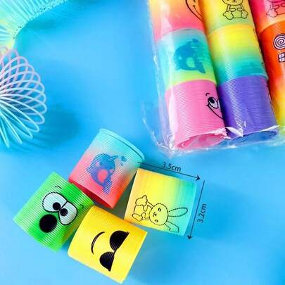 12个/24个/36个/60个 笑脸趣味兔子彩虹圈 3.2x3.5厘米 叠叠乐彩色弹簧圈 魔法彩虹圈 儿童玩具 派对小礼物 复活节嘉年华礼物 送给陌生人的玩具 游戏教师配件 游戏派对小礼物 派对小礼物 派对礼物 微型创意玩具 装饰品 玩具 家具装饰品 圣诞礼物 礼物 嘉年华礼物 复活节礼物 小型装饰品