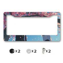 Metal License Plate Frame, Cherry Blossom Tree Design, Romantic Car Decoration, Perfect Choice For Valentine's Day - 31*16cm - Xem 1