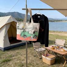 1pc Snoopy Shoulder Bag, Cartoon Anime Fashion Multifunctional Large Capacity Handbag, Suitable For Shopping, Campus, Travel Storage, Also Can Be Used As Birthday, Valentine's Day, Party Gift, Back To School Supplies Beach Bag Laptop Bag