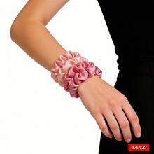 16/32个粉色缎面发圈，丝滑百搭优雅可爱发绳，适合女性，多色混搭，韩版时尚发饰，头饰，弹力发带，发饰套装，四季皆宜的头部配饰，发圈 - 彩色 - 查看 6