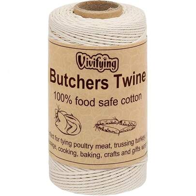 Vivifying Butchers Twine, 328 Feet 3Ply Cotton Bakers Twine, Food  Cooking String For Tying Meat, Making Sausage, Trussing Turkey, Roasting And Packing (Beige)