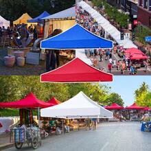 XISH Repuesto De Lona para Toldo sin Paredes Tamaño Exterior 3x3m Interior 2.92x2.92m Impermeable Protección UV Plegable Acero Lona Impermeable Jardín Casa Exterior Facil Armado Y Transporte (Rojo) - como en la foto - Ver 6