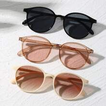 3 Pairs Unisex Tortoiseshell Style Eyeglasses, Vintage Super Lightweight Small Round Frame Eyeglasses - Multicolor - View 8