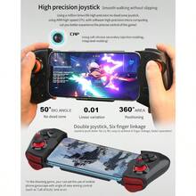 Joso Mobile Game Controller for  Android PC Steam Direct Play 15 Hours Playtime Phone Controller Gamepad Joystick for  14 13 12 Pro Max Galaxy S23 S22  iPad Tablet MFi Games-0003 - Negro - - Ver 6