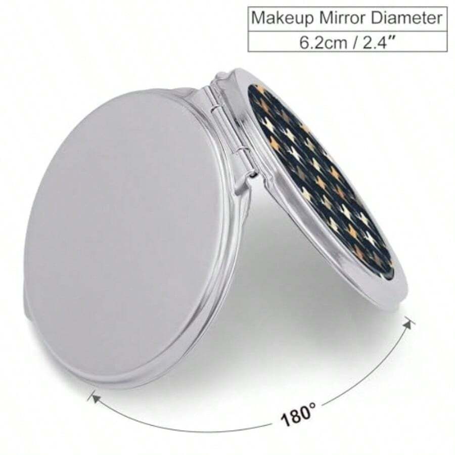 Espejo pequeño compacto para monederos - 1x/2x aumento de colores fresco impresión de alces pequeño espejo de mano para mujeres y hombres mini bolsillo plegable portátil de viaje espejos - Rojo - Ver 1