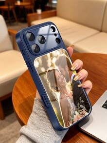 1 Personalized Custom Family, Friend, Couple Photo High-Definition Glass Blue Smart All Inclusive Phone Case, Compatible With IPhone 17/Air/17pro/17promax/16/16pro/16plus/16promax/15/14/13 Series Models, Specific Phone Models To Be Confirmed, Suitable As New Year's And Christmas Gifts For Close Friends - Blue - View 3