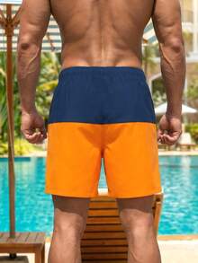 男士速干泳裤 泳衣 沙滩裤 - 橘色 - 查看 2