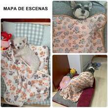 masoe 3PCS Cobijas para Perro, Mantas para Perros y Cachorros para Mascotas, Almohadillas para Perros Almohadillas para Dormir Animales Suaves y Cálidas, LavablesMedio(75x 50cm) - Garras - Ver 2