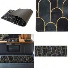 &TUFAN TAPETES Tapete para Cocina Antifatiga Medidas 1.20 x 40 cm Grosor de 10 mm Diseño Moderno Tapete para Cocina Suaves y Antideslizantes - Multicolor - Ver 1