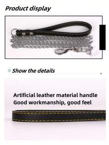 1 Set Of 1.2m Metal Chain Design Leash, Suitable For Small And Medium Pets Cats Dogs (Random Style) - Black - View 2