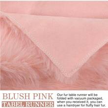 Small Blush Pink Table Runner Short, 36 Inch Fluffy Nightstand Dresser Runners Scarf For Bedroom, Faux Fur Dresser Cover Top, Pink Candy Christmas Valentine Home Decor For Coffee End Table - BlushPink - View 4