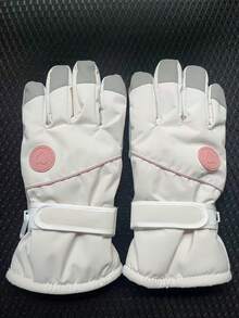 1 Pair Women's Professional Ski Gloves - Thick Fleece Windproof Cold-Proof Outdoor Skiing Warm Gloves, Bicycle Riding Anti-Cold Gloves, Non-Slip Palm, Touchscreen Compatible - Multicolor - View 9