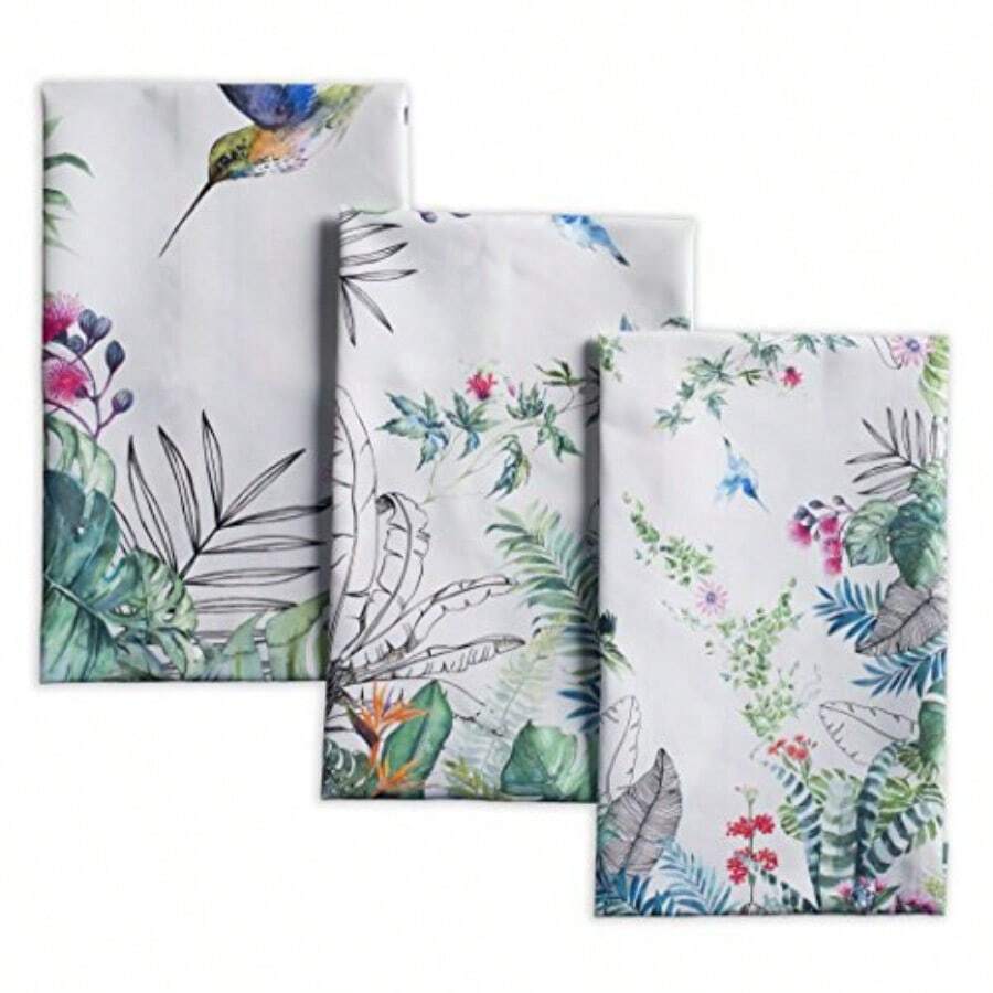 Maison d' Hermine Tropiques 100% Cotton Set of 3 Kitchen Towels 20 inch by 27.5 inch - Varioscolores - Ver 1