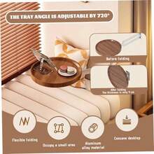 Mesita de noche montada en la pared mesa plegable montada en la pared escritorio redondo pequeño de madera ajustable que ahorra espacio plegable para espacios pequeños sala estar casa blan - Blanca - Ver 4