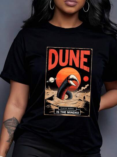 Women's T-Shirts Dune Sand Worm Desert Planet Art 100%, Breathable