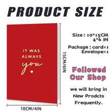 1pc Red Cartoon Theme Greeting Card | "Forever Yours" In Gold Text | Ideal For Valentine's Day, Birthday, Anniversary | Perfect Gift For Wife, Husband, Girlfriend, Boyfriend | Includes Matching Envelope | Elegant Gift Packaging - Sets - View 5