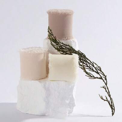 5m Chiffon Ribbon, Mixed Color Fringe Ribbon Set, Wedding Invitation Tassel Fabric, Bridal Bouquet, Party Decor, Gift Wrapping, Bow Making