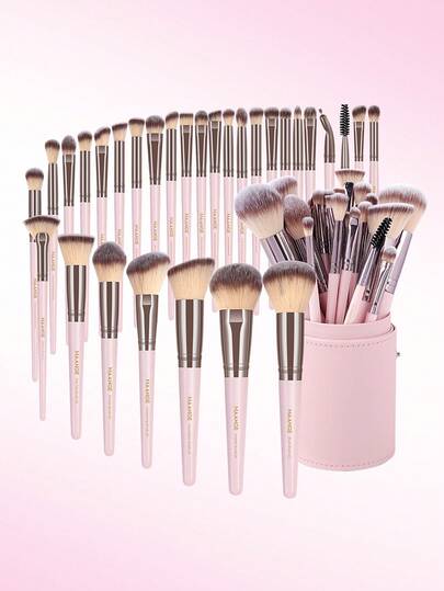 MAANGE 30pcs Professional Makeup Brush Set With Storage Box, Portable Travel Makeup Brush Kit Includes Powder Brush, Blush Brush, Foundation Brush, Contour Brush, Eyeshadow Brush, Eyebrow Brush, Eyeliner Brush, Highlighter Brush, Concealer Brush, Blending Brush, Soft Bristles, Ideal Gift For Women And Girls,Giveaways,Professional Makeup Brushes,Complete Makeup Set