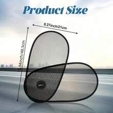 2pcs Rotatable Adjustable Car Window Sun Shade, Black Mesh Side Window Sunshade, Universal Fit - A - View 2