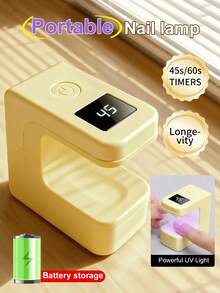 XEIJAYI 1个可充电迷你UV LED美甲灯，适用于凝胶美甲，快速干甲灯，UV LED凝胶指甲油烘干机，美甲工具，可充电美甲沙龙设备 - 黃色 - 查看 4