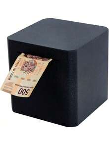 EstiloAlcancíA Para Adultos De Acero Inoxidable, Caja De Dinero Segura, Solo Puede Recibir Dinero, AlcancíA Para Ahorrar Dinero, Caja Fuerte (Negro)VersióN Mejorada - 1 - Ver 6