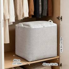 家用衣物收纳箱，适用于衣柜、衣物和毯子，整理篮，大容量搬家袋 - 节省空间，可折叠 - 适合衣柜、床底和汽车运输 - 易于清洁的衣物和玩具收纳方案 - 彩色 - 查看 3
