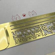 1pc Cat Shaped Ruler - Cute Double-Sided Bookmark & Precision Stationery, Suitable For Diary, Planner And Notes - Creative Tool - Multicolor - View 3