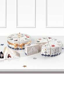 10pcs Ramadan Box Creative Triangle Cake Shape Birthday Surprise Party White Gift Blind Box Packaging Ramadan Party Supplies - Multicolor - View 5