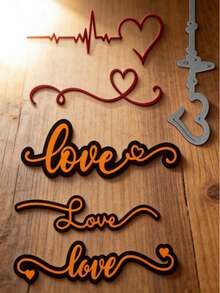 1PC Love Metal Cutting Dies, New Arrival Die Cuts, Embossing Stencils For DIY Crafting Scrapbooking Supplies, Template Mould, Photo Album Decorative Paper Die Cuts For Card Making, DIY Craft Decoration - Silver - View 7