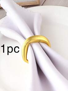 1/6pcs Minimalist Asymmetrical Metal Napkin Rings, Suitable For Wedding, Holiday Party, Dining Table Decor, Banquet Napkin Holder, Valentine's Day, Easter, Thanksgiving Napkin Rings - Multicolor - View 10