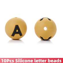 10/26pcs Earthy Tone Round A-Z Silicone Letter Beads - DIY Personalized Jewelry Making Kit, Craft Supplies For Name Bracelets, Keychains, Pendants, ID Lanyards And Bead Pens - Multicolor - View 8