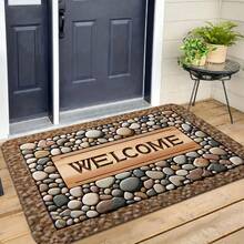 1pc Welcome Home Pattern Doormat, Non-Slip Entrance Mat, Washable Carpet, Home Decor, Machine Washable Plush Rug Mat - Multicolor - View 2