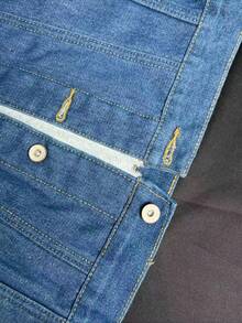 Fleece Lined Denim Jacket Men Winter Warm Coat Slim Fit Vintage Style Multiple Pockets Korean  Casual Jacket - 淺藍色 - 查看 10