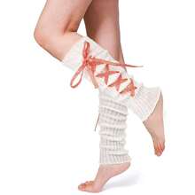 Women's Y2K 80s Leg Warmers Socks Rib Knit Boot Socks,OneSize,RedWhite - RedWhite - View 1