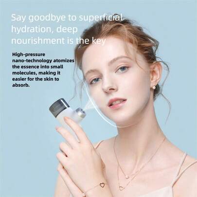 Convenient Nano Mist Sprayer With Skin Analyzer Moisture Tester, Portable Facial Mist Steamer For Eyelash Extension, Mini Cooling Large Capacity, Facial Hydrating, Refreshing Moisturizing