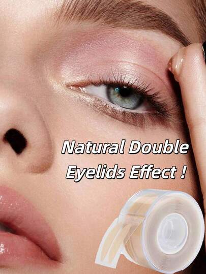 肤色隐形蕾丝双眼皮贴（便携卷装），自粘式设计，防水透气，蕾丝网格纹理，精致边缘，打造完全无痕的自然妆效。完美适用于单眼皮、眼睑下垂或不对称眼皮。便携卷装设计，方便日常化妆或旅行携带。价格实惠，是送给女性的理想圣诞礼物，必备化妆工具。