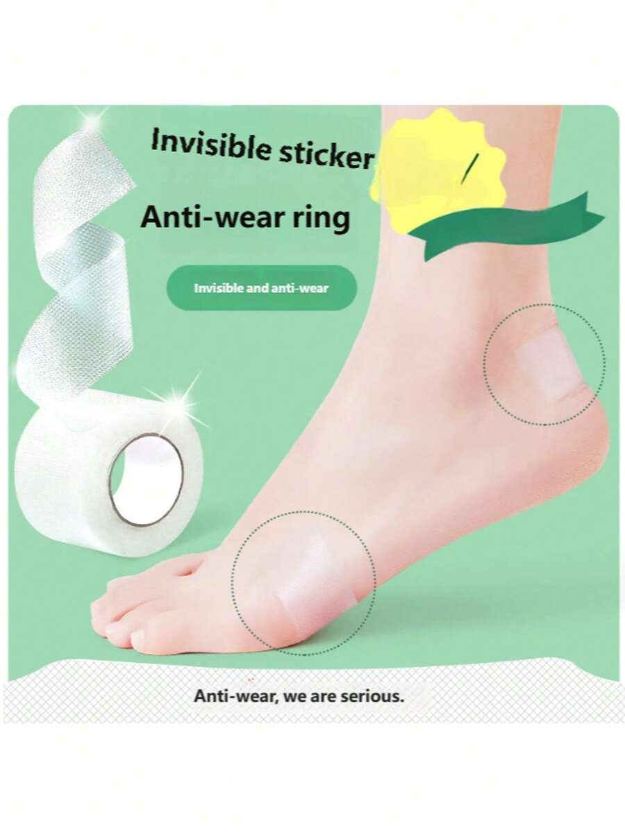 2 Rolls Invisible Heel Grips, 196.85 Inches Per Roll, Reusable, Odorless, Invisible, Suitable For Women's Sandals And High Heels, Ideal For Comfortable Travel And Footwear Insulation,Galentines,Puppy,Carnival,Party Decorations