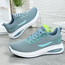 Women's Athletic Shoes, Available In Plus Sizes, Slip-On Design, Lightweight And Breathable Mesh Upper, Slip-Resistant And Shock-Absorbing, Machine Washable, Sporty Style, Tennis Shoes, Perfect For Everyday Wear, Running, Fitness, Travel, And Shopping, Making A Great Women's Day And Mother's Day Gift. - 淺藍色 - 查看 3