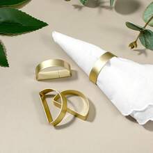 4pcs/6pcs/12pcs Gold Round Napkin Rings, Minimalist Metal Double Ring Napkin Holders, Unisex, Suitable For Western Restaurant Hotel Dining Table Decor, Reusable Metal Spiral Napkin Rings, Ideal For Family Gatherings, Banquets, Minimalist Dining Table Settings, Party Holidays, Valentine's Day, Weddings, Thanksgiving Table Decorations, Indoor And Outdoor Use, Also Suitable For Gardening, Adding A Touch Of Quality To Your Dining Table - Gold - View 8