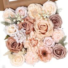[Free Shipping]Artificial Flowers Combo Box Fake Rose For DIY Floral Arrangements Wedding Bouquets Centerpieces Ba By Shower Party Home Decorations Nude Color - Nude - 查看 1