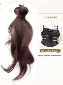 Lazy Layered Slightly Curly Low Ponytail Clip-On Natural Fluffy Ponytail Hair Extensions For Women - Multicolor - View 13