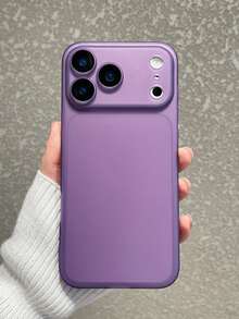 Funda de teléfono suave de silicona de color lavanda púrpura mate, amigable con la piel, con protector de lente de cámara de vidrio templado, compatible con iPhone 16/13, 17 Pro Max/17, anti-arañazos, anti-huellas dactilares, a prueba de golpes - Morado - Ver 2