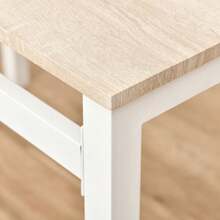 HOMCOM 5-Piece Dining Room Set, Table And 4 Chairs Made Of Grey And White MDF With A Wood Look, For A Modern Dining Room. - Champagne - View 7