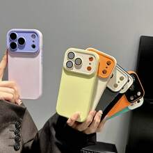 适用于 17 Pro Max 的彩色纹理防尘保护壳，带镜头保护膜；兼容 16 Pro 的保护壳；兼容 15 Pro 的防指纹软壳；兼容 14 的全包防摔保护壳；兼容 13 的通用保护壳，男女皆宜。 - 橘色 - 查看 3